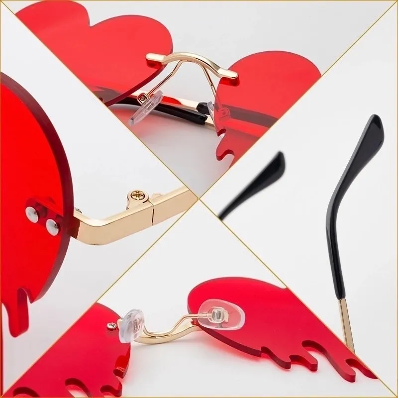 Fashion Colorful Melting Heart Shape Sunglasses