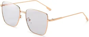 Fashion Oversized Sunglasses for Women Vintage Metal Frame Men Color Eyewear Shades Uv400