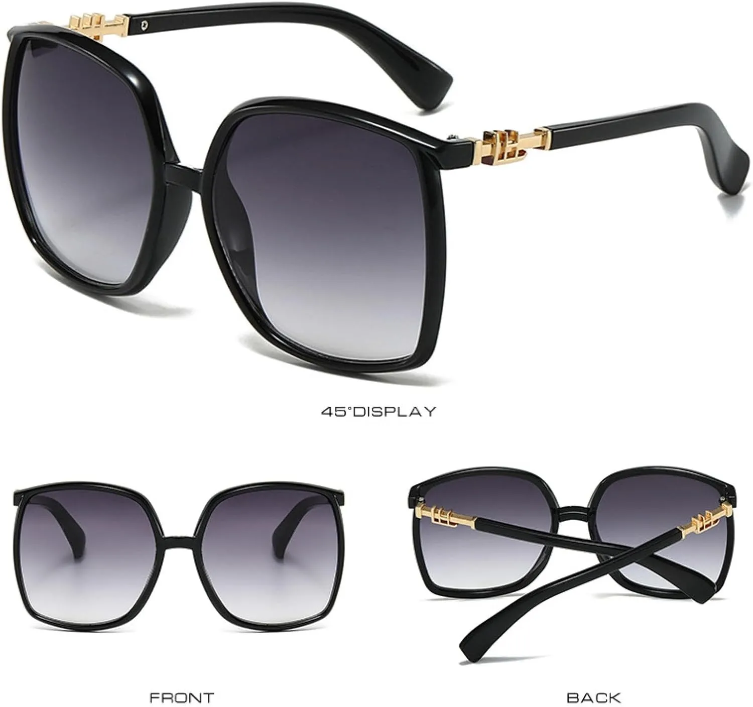 Fashion Oversized Sunglasses Vintage Big Frame Female Sun Glasses Luxury Shades