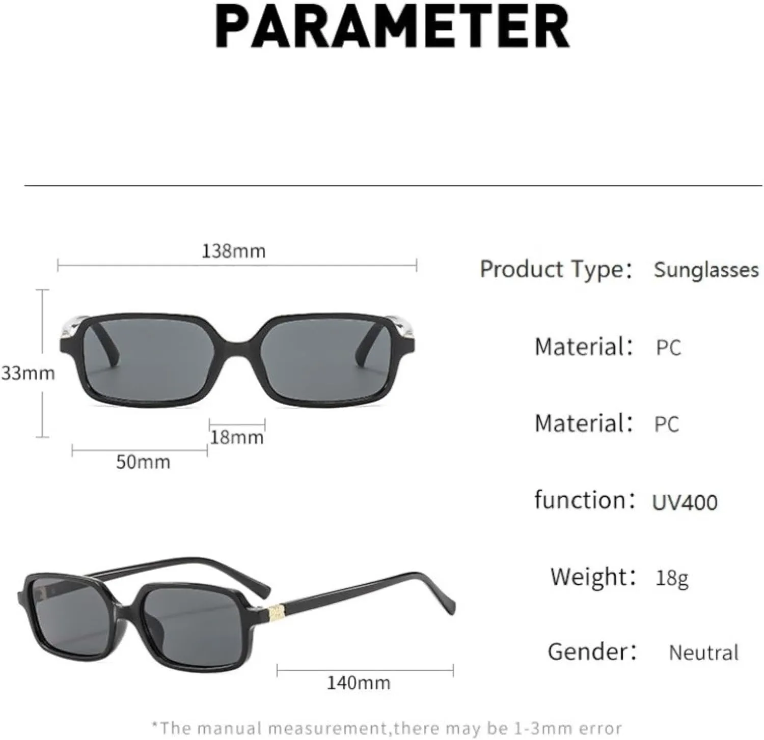 Fashion Rectangle Sunglasses Womens Men Small Black Sun Glasses Goggle Trends Vintage Cat Eye Eyewear