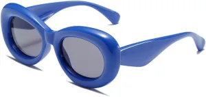 Fashion Retro Round Frame Sunglasses Men Women Vintage Luxury Sun Glasses Trend Punk Green Shades