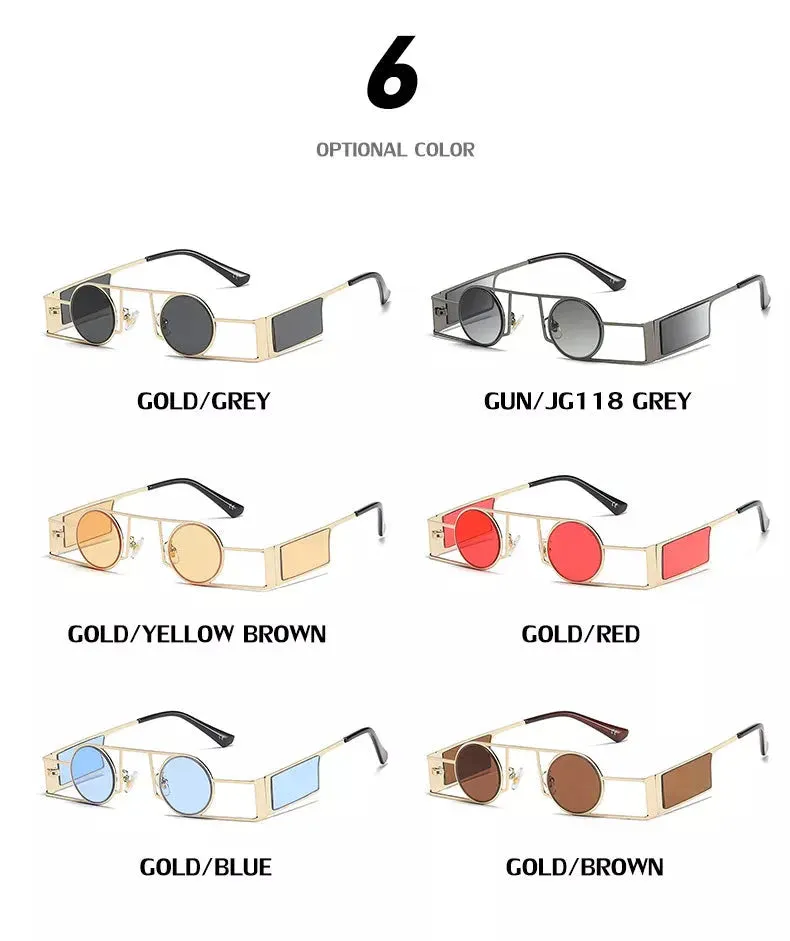 Fashion Retro Style UV400 Punk Sunglasses for Men and Women