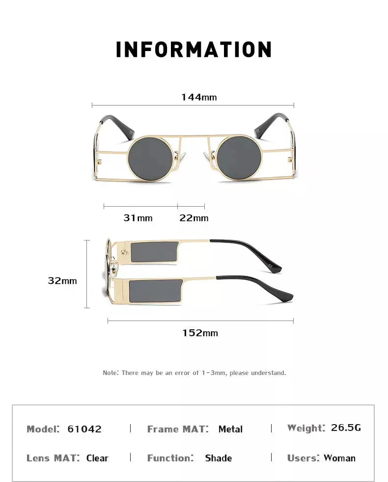 Fashion Retro Style UV400 Punk Sunglasses for Men and Women