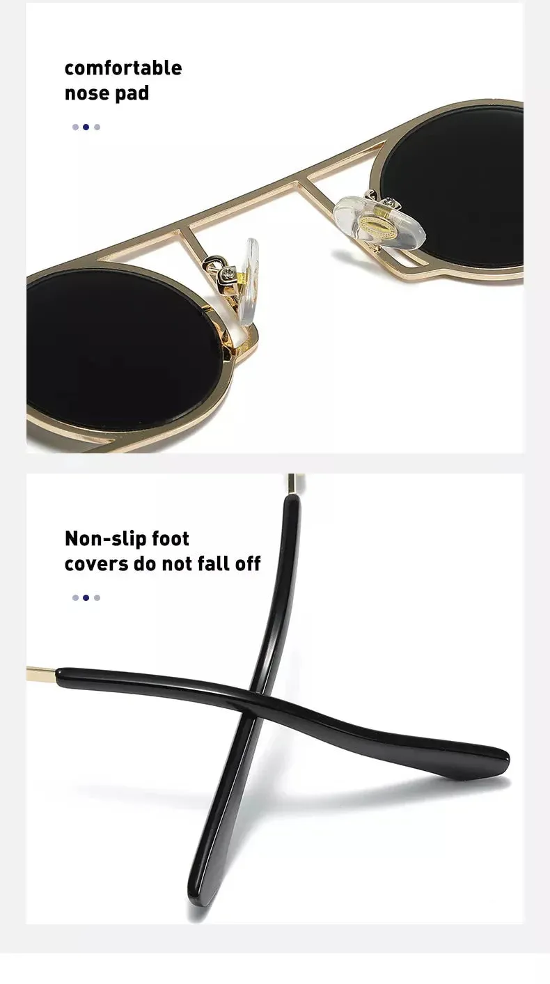 Fashion Retro Style UV400 Punk Sunglasses for Men and Women