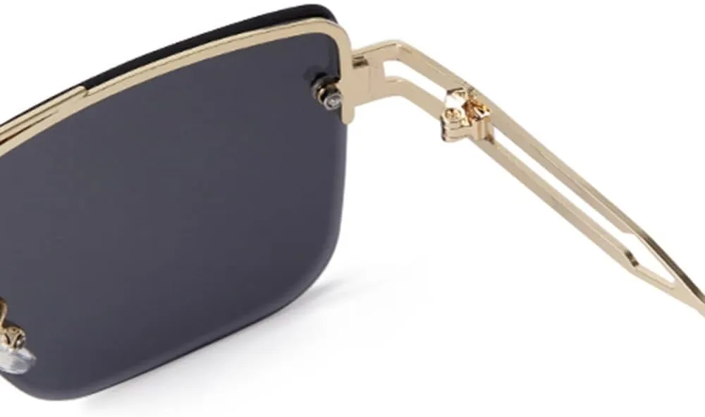 Fashion Rivet Rimless Sunglasses Women Men Classic Gradient Lens Sunglasses