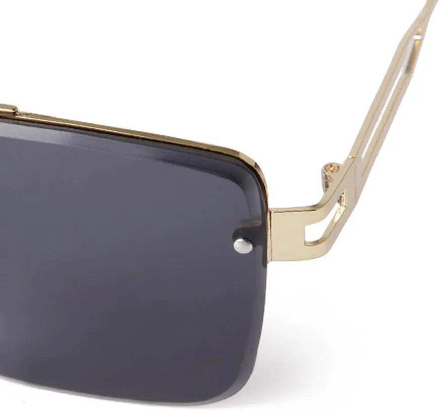 Fashion Rivet Rimless Sunglasses Women Men Classic Gradient Lens Sunglasses