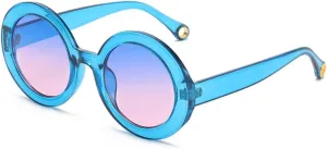 Fashion Round Frame Sunglasses Women Colorful Oval Sun Glasses Men UV400 Vintage Shades Sunglass
