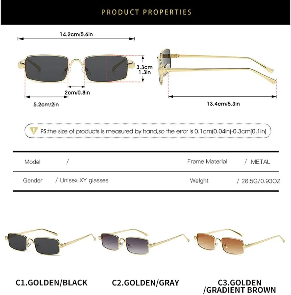 Fashion Small Women's Sunglasses Luxury Metal Frame Sunglasses Woman Trend Vintage Shades