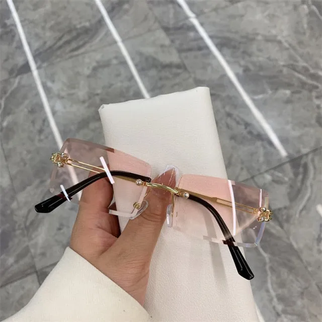 Fashion Vintage Rimless Sunglasses UV400