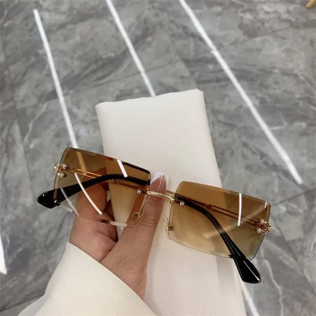 Fashion Vintage Rimless Sunglasses UV400