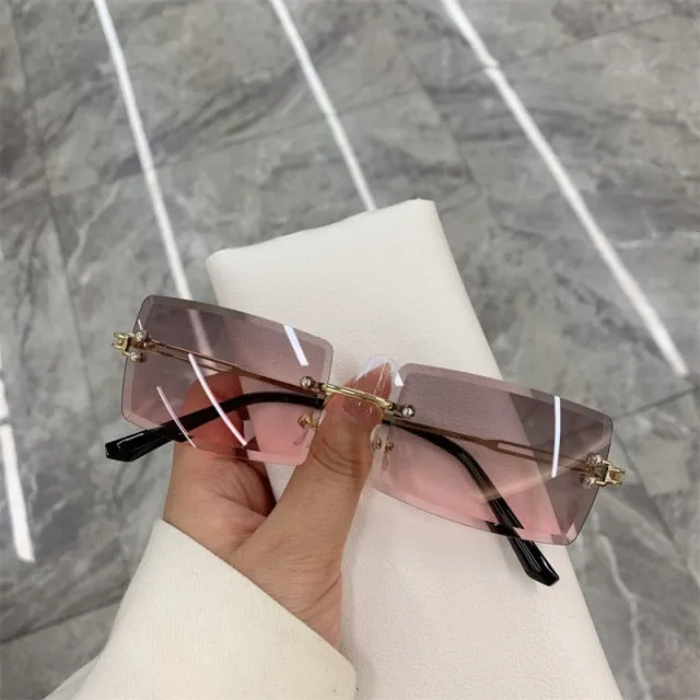 Fashion Vintage Rimless Sunglasses UV400