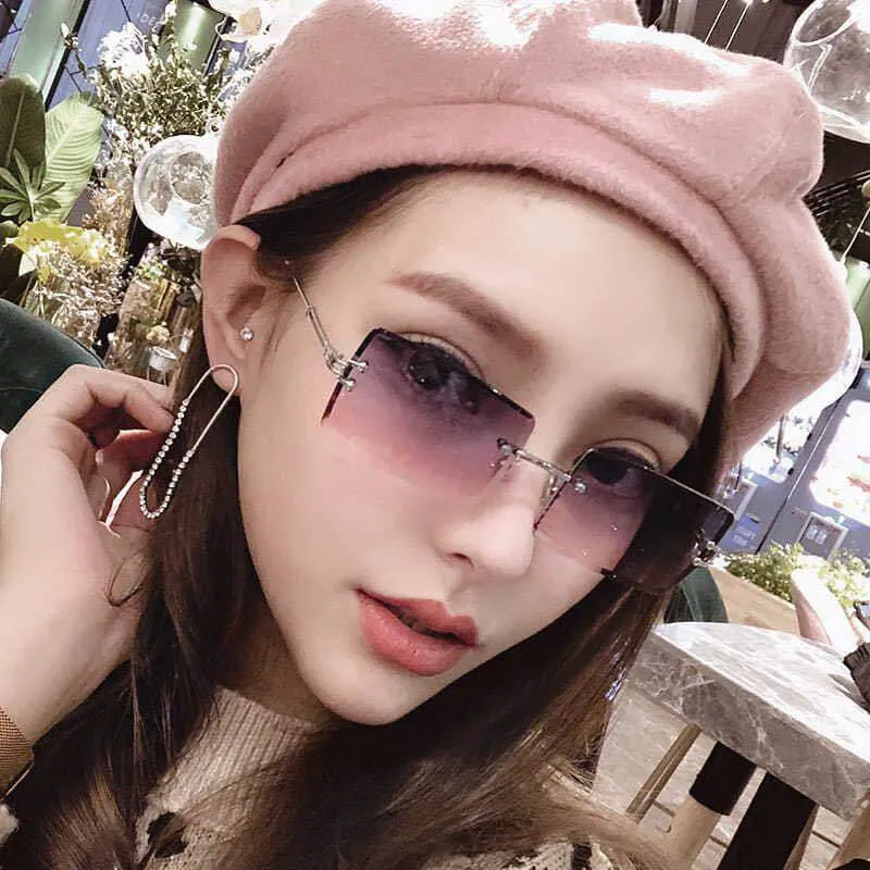 Fashion Vintage Rimless Sunglasses UV400