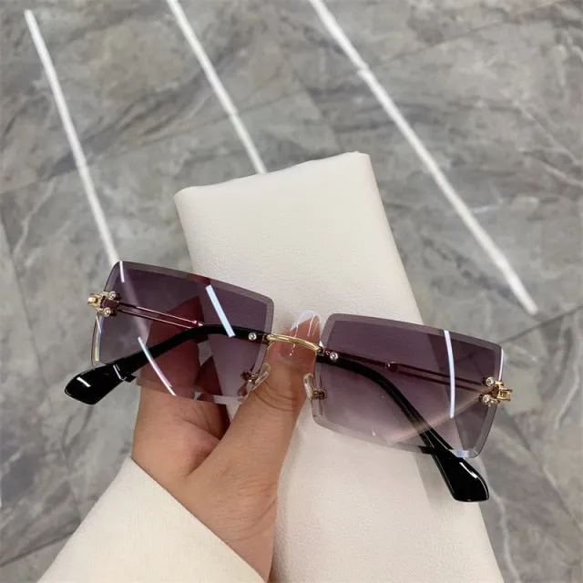Fashion Vintage Rimless Sunglasses UV400