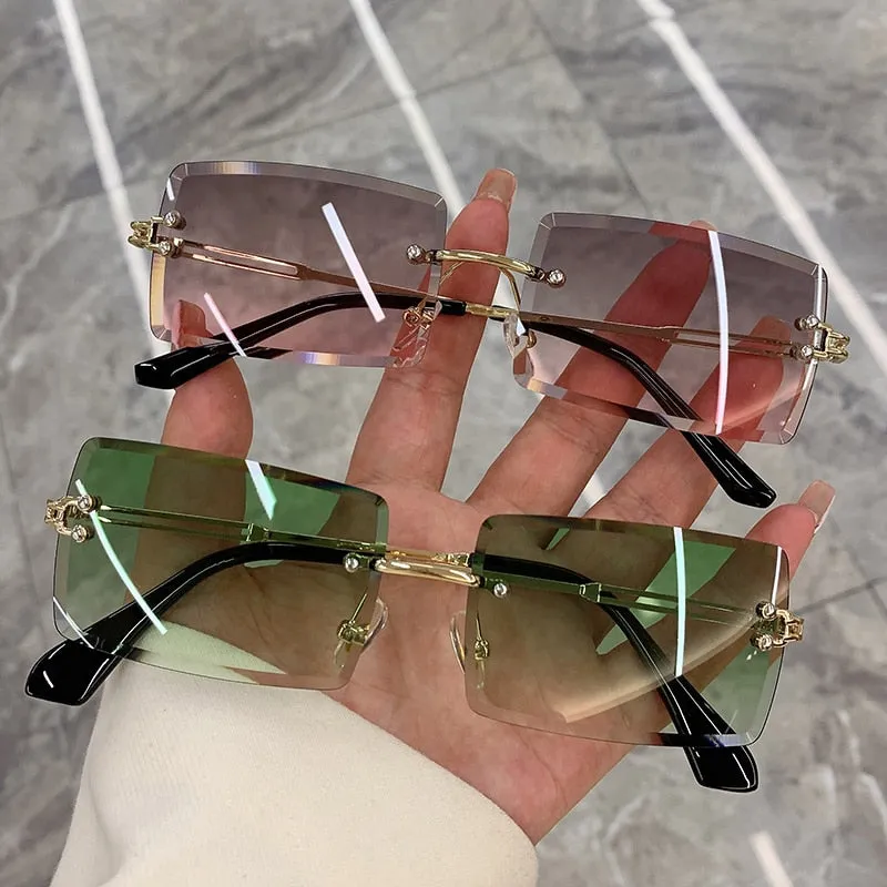 Fashion Vintage Rimless Sunglasses UV400
