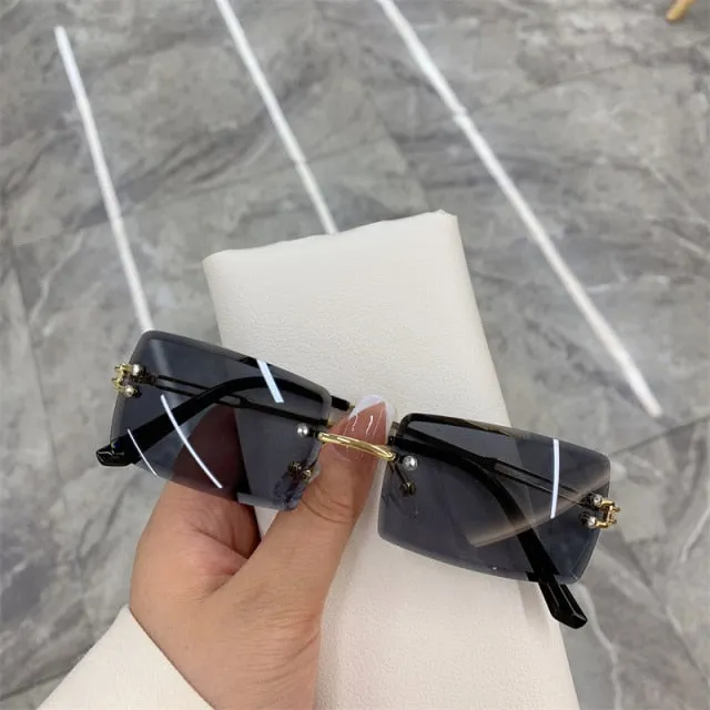 Fashion Vintage Rimless Sunglasses UV400