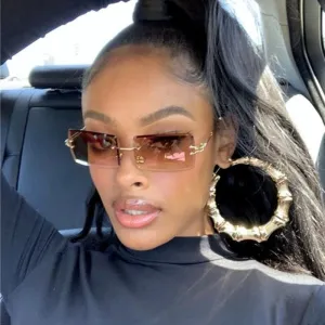 Fashion Vintage Rimless Sunglasses UV400