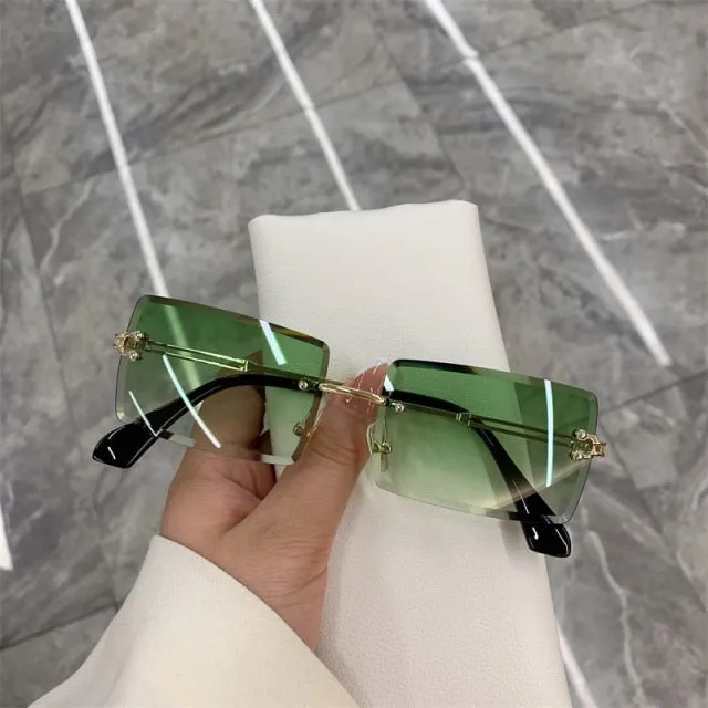 Fashion Vintage Rimless Sunglasses UV400