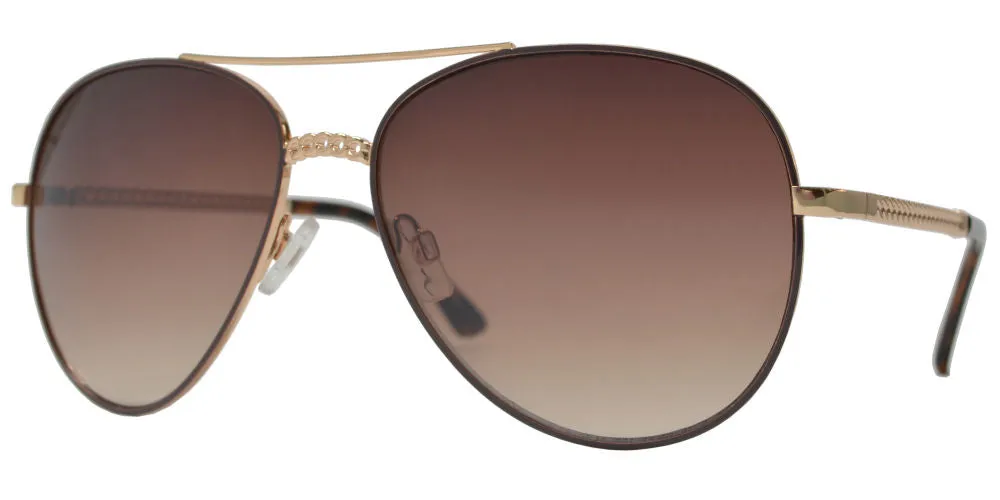 FC 6511 - Chain Link Design Oval Shaped Sunglasses