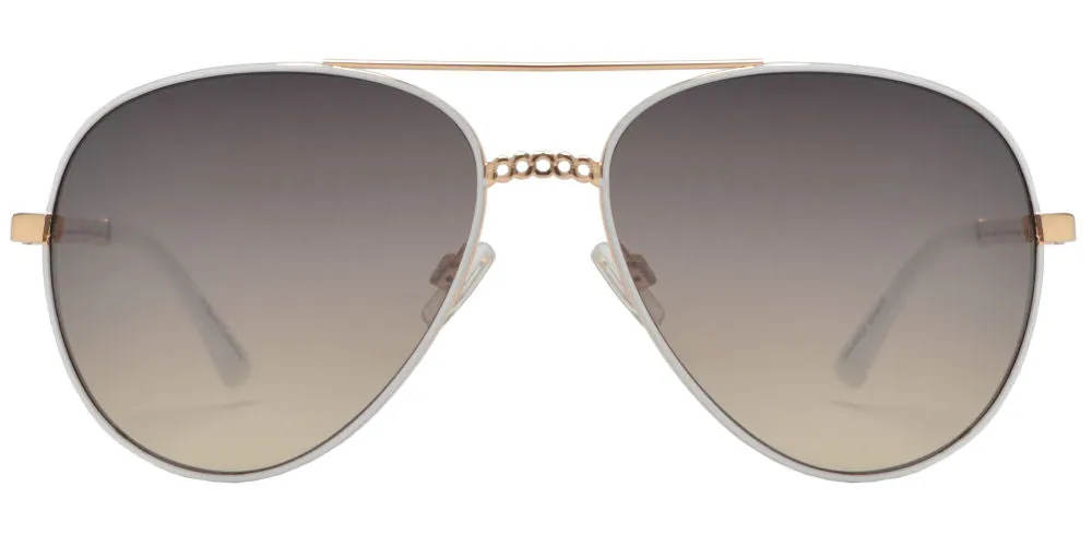 FC 6511 - Chain Link Design Oval Shaped Sunglasses