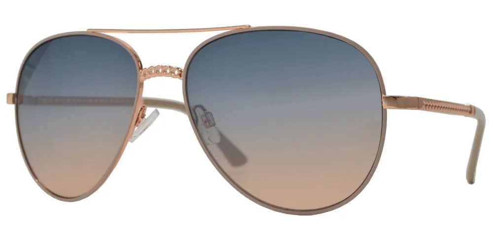 FC 6511 - Chain Link Design Oval Shaped Sunglasses