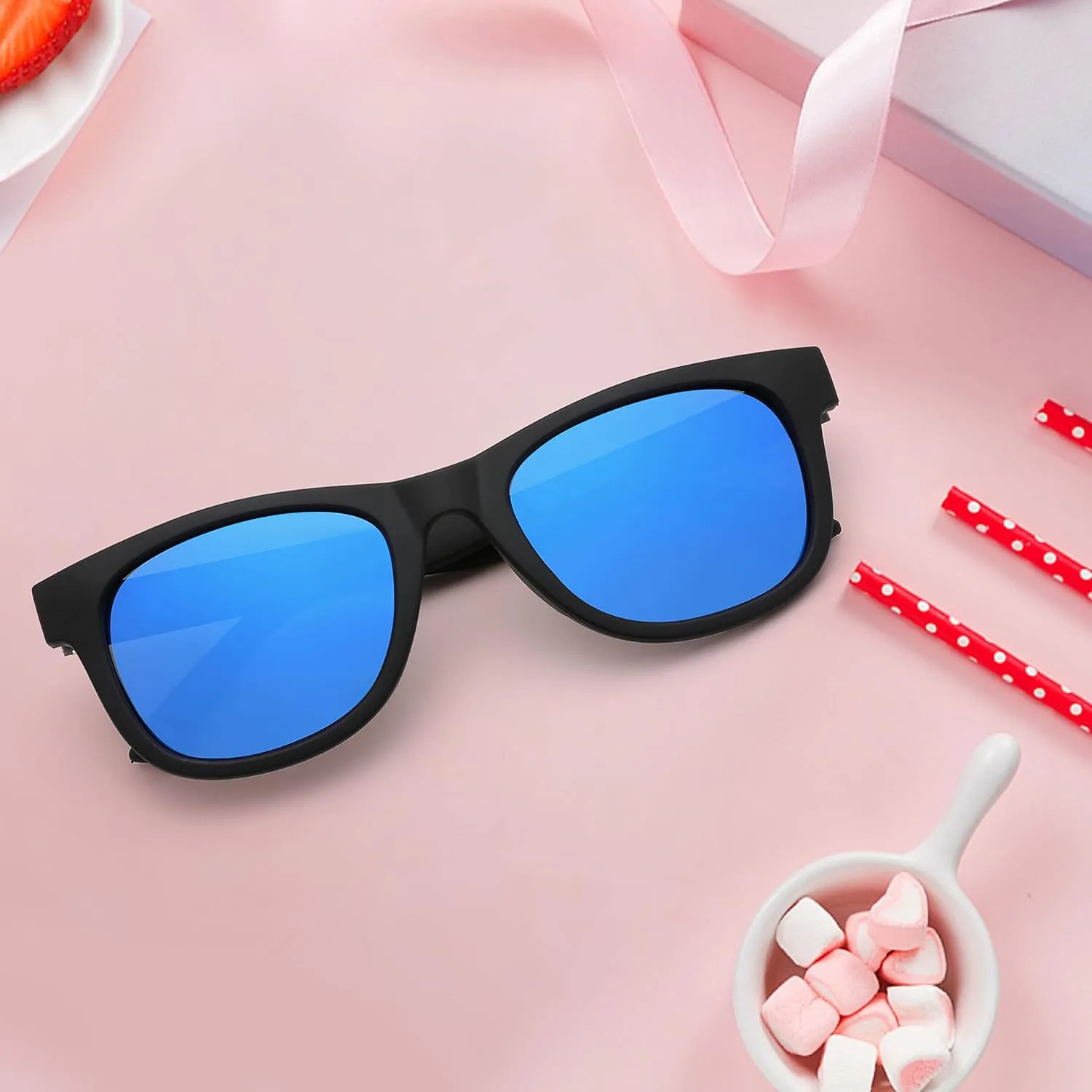 FEISEDY Kids Polarized Sunglasses Toddler Sunglasses Flexible Frame with Strap for Baby Girls Boys Age 2-8 B2352