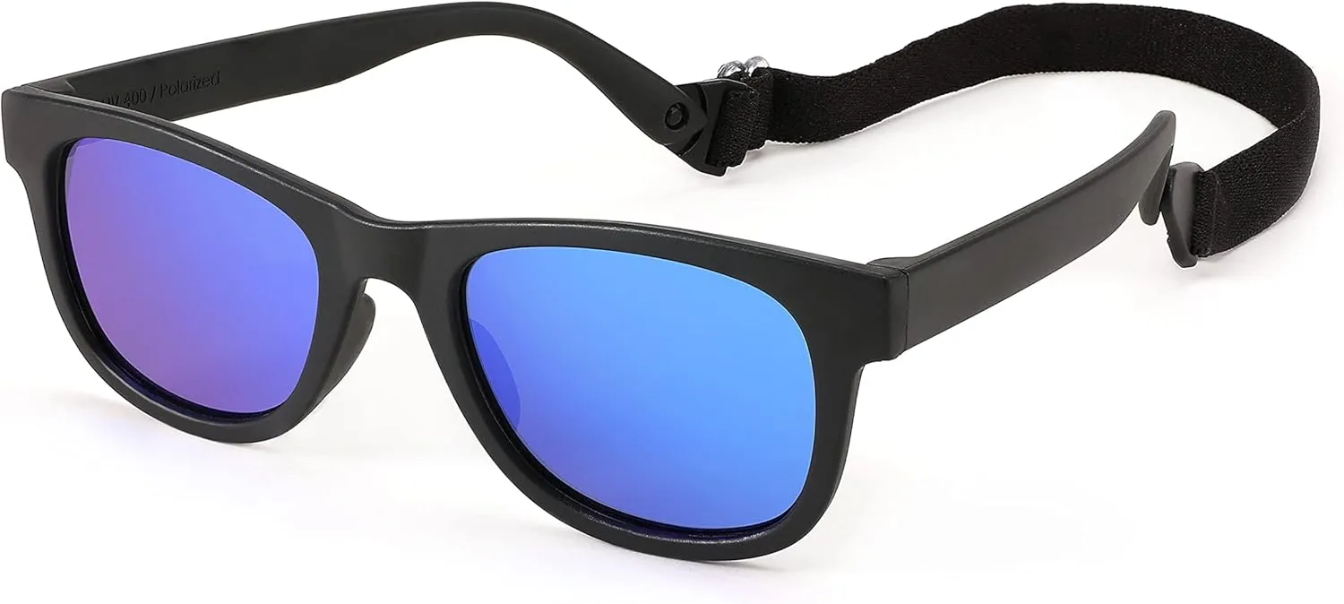 FEISEDY Kids Polarized Sunglasses Toddler Sunglasses Flexible Frame with Strap for Baby Girls Boys Age 2-8 B2352