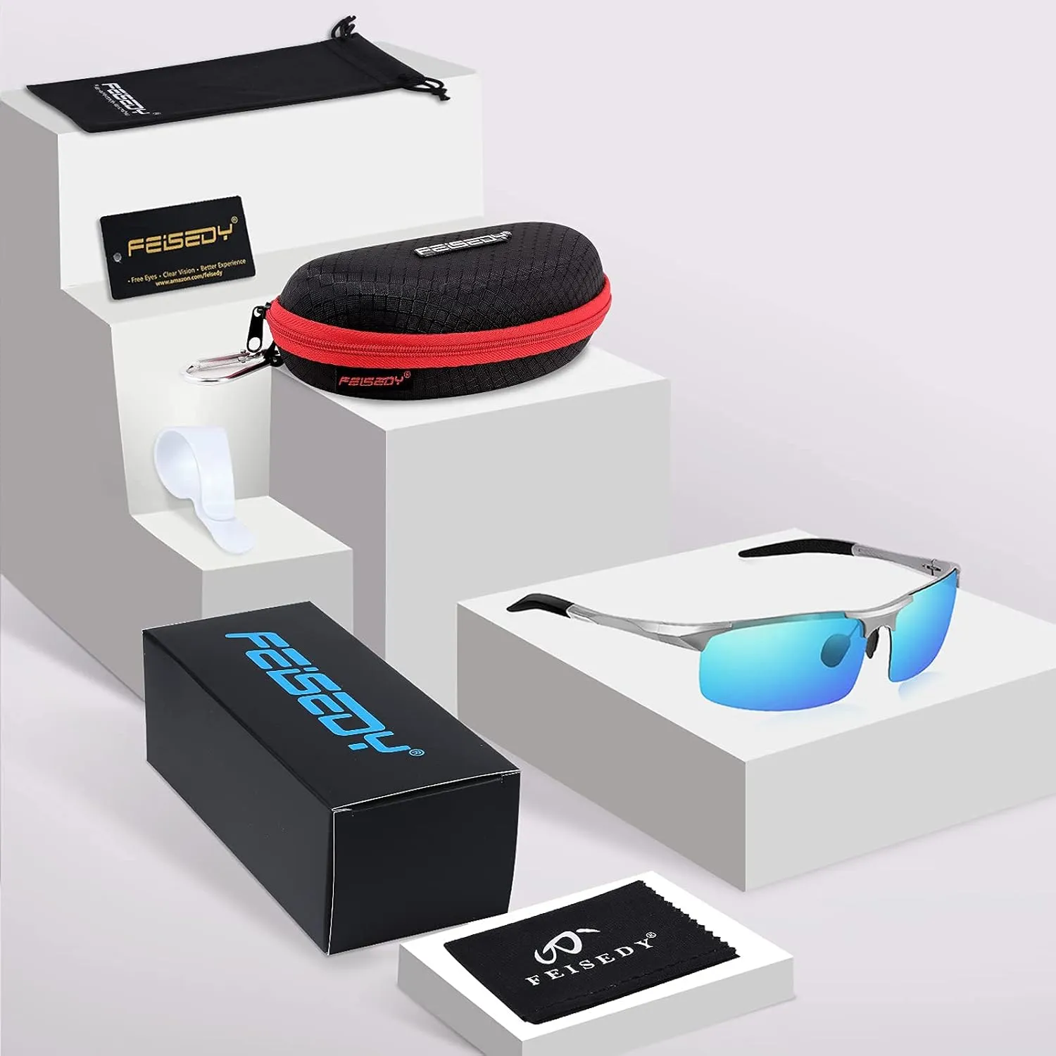 FEISEDY Mens Sports Polarized Sunglasses UV Protection Sunglasses for Men Cycling Driving B2442
