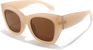 FEISEDY Oversized Vintage Square Sunglasses for Women Luxury Trendy Big Sun Glasses Thick Frame Shade UV400 Protection B2378