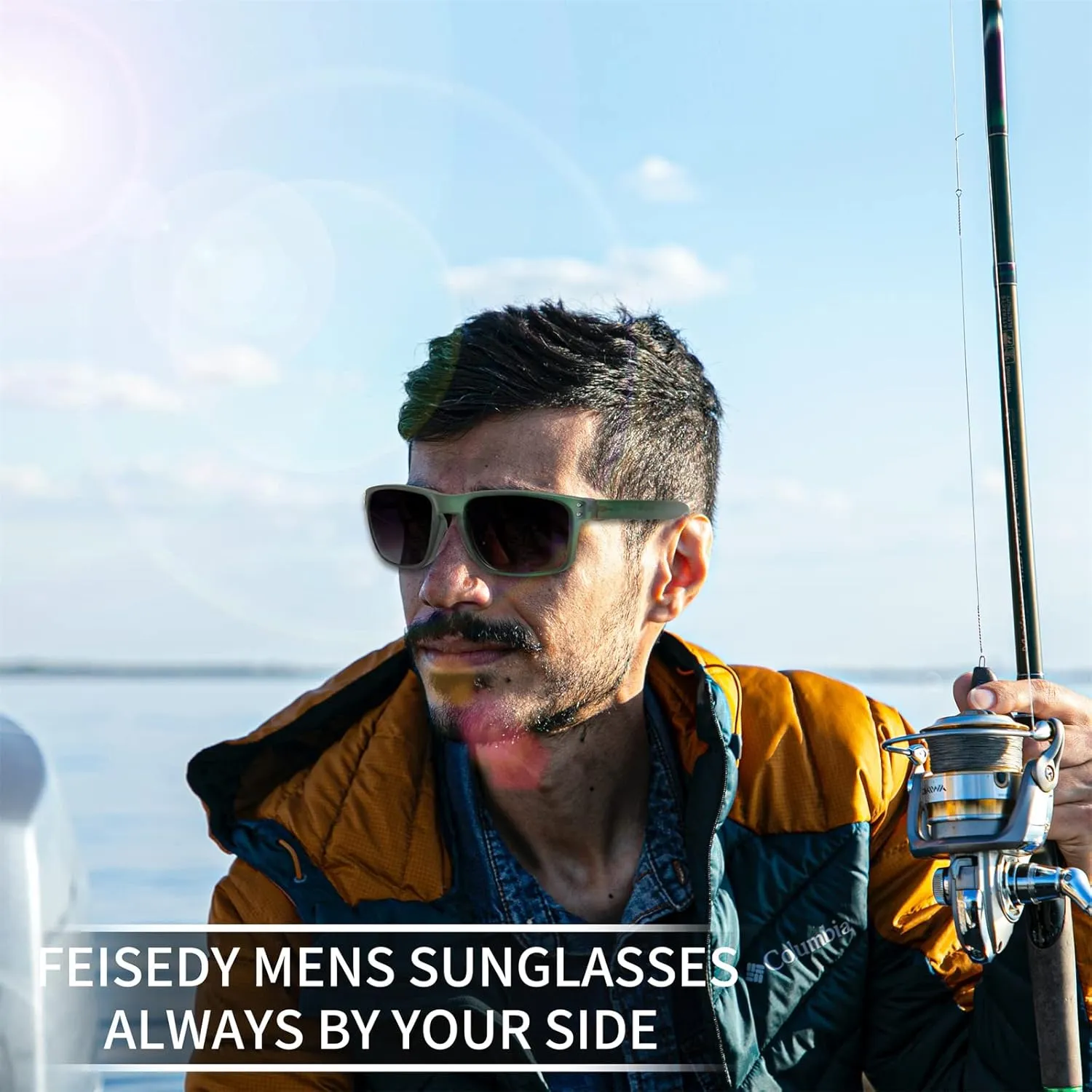 FEISEDY Polarized Sports Sunglasses for Men Women, Classic Fishing Driving Cycling Goggles, UV400 Protection B2234