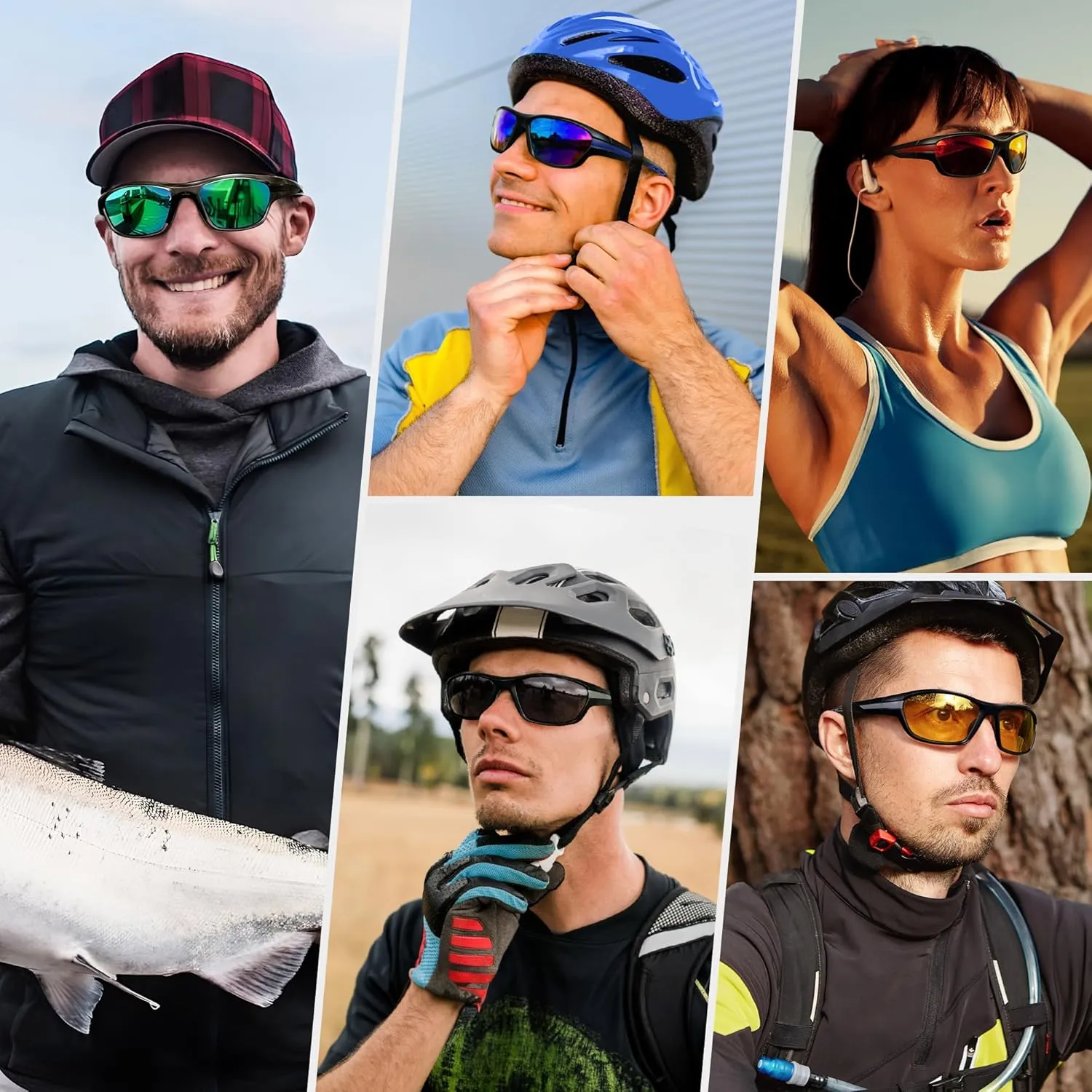 FEISEDY Polarized Sports Sunglasses for Men Women Youth Baseball Running Cycling Fishing TAC Glasses UV400 B0150