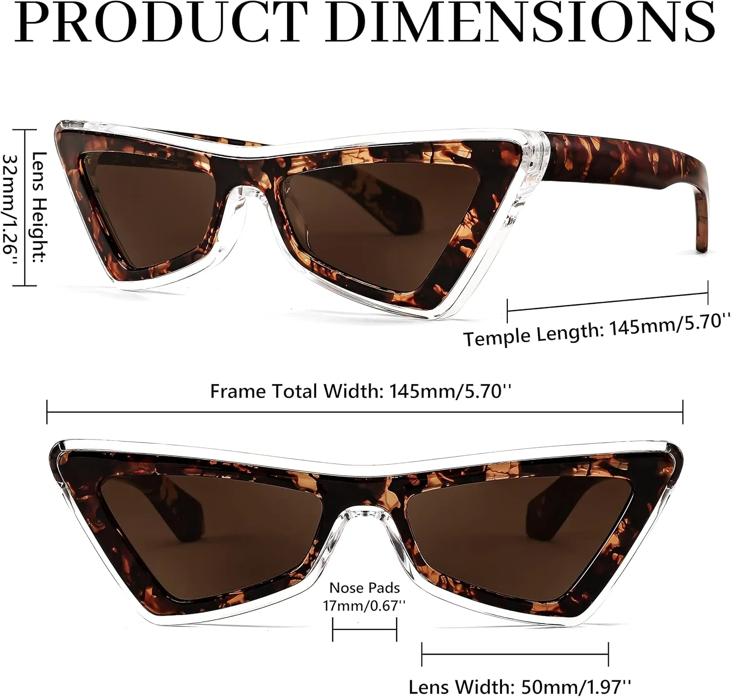 FEISEDY Small Sunglasses for Women Vintage Square Cat Eye Fashion 70s 90s Thick Frame UV Protection Eyewear B0007