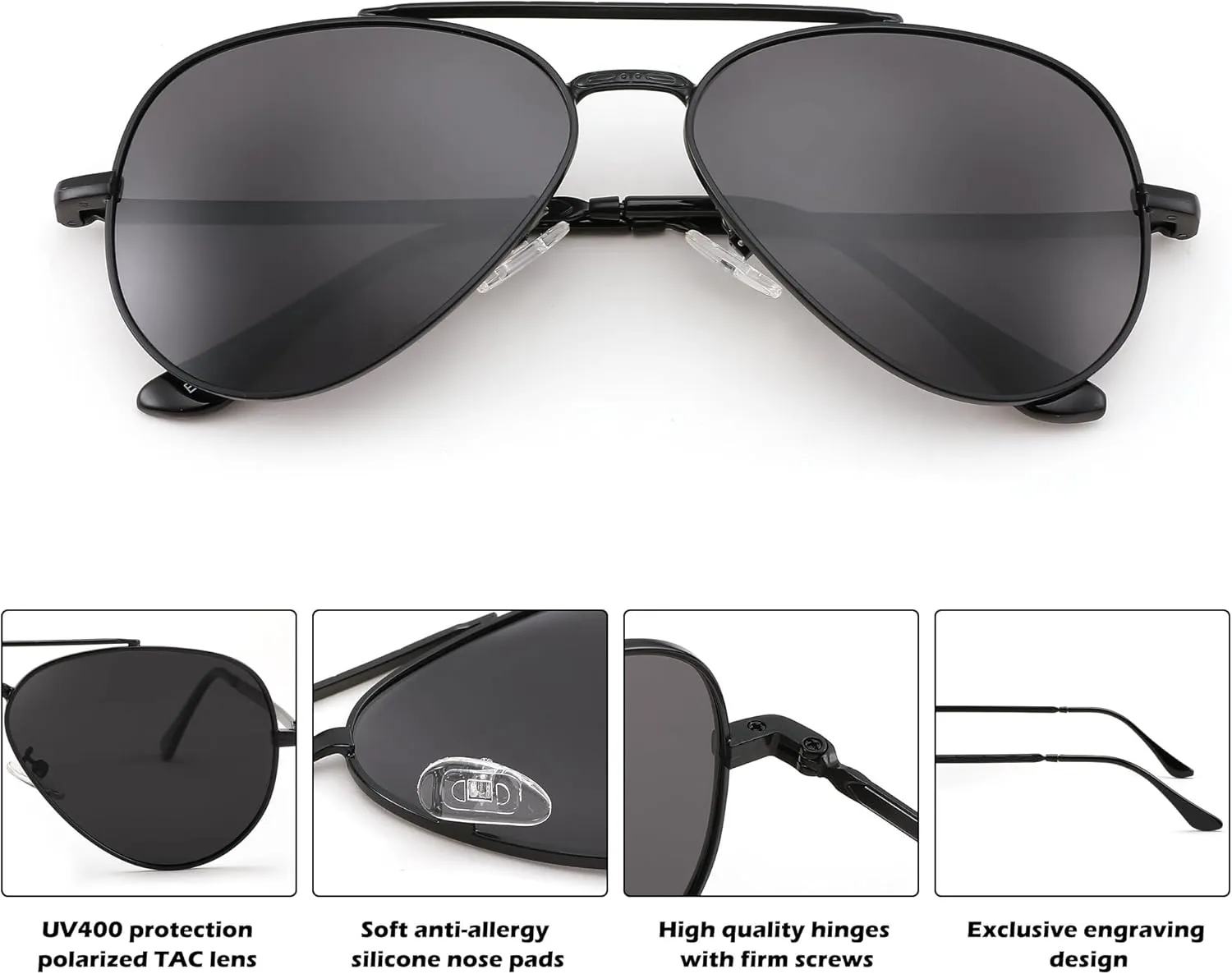 FEISEDY Sunglasses Womens, Aviator Polarized Men, Classic Metal Frame Pilot Shades B9113
