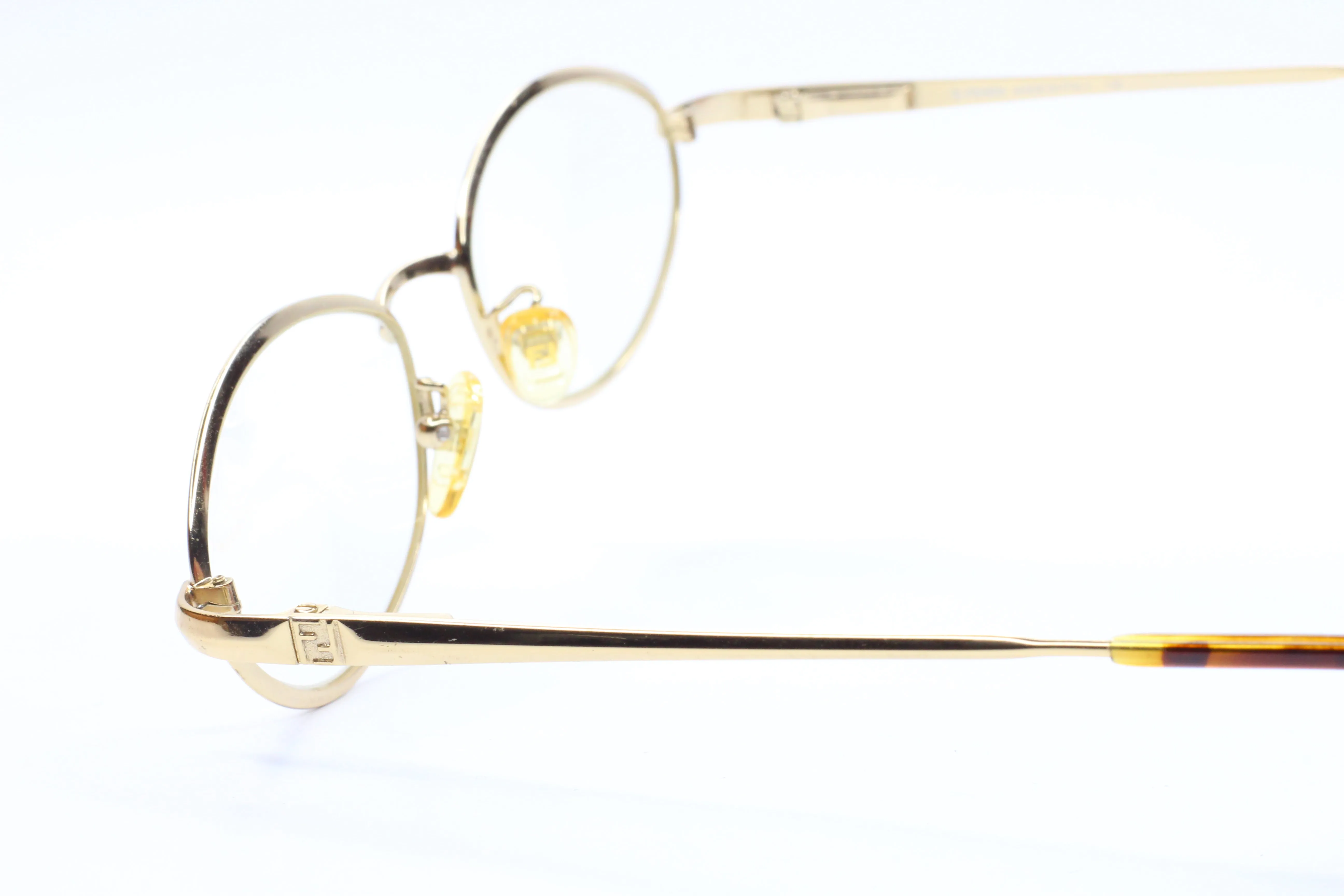Fendi FF76 Golden Glimmer Vintage Luxury Italy Eyeglasses