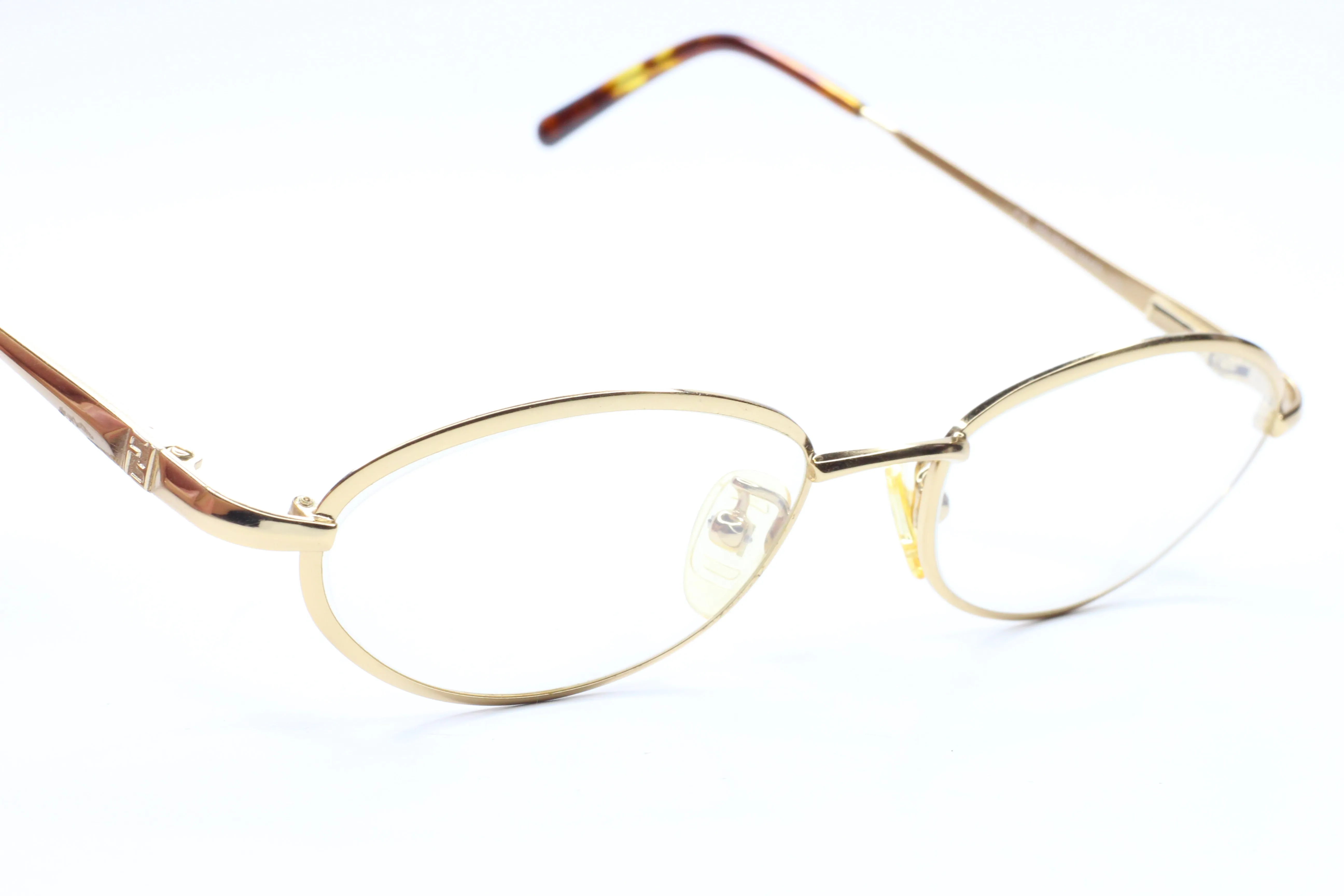 Fendi FF76 Golden Glimmer Vintage Luxury Italy Eyeglasses