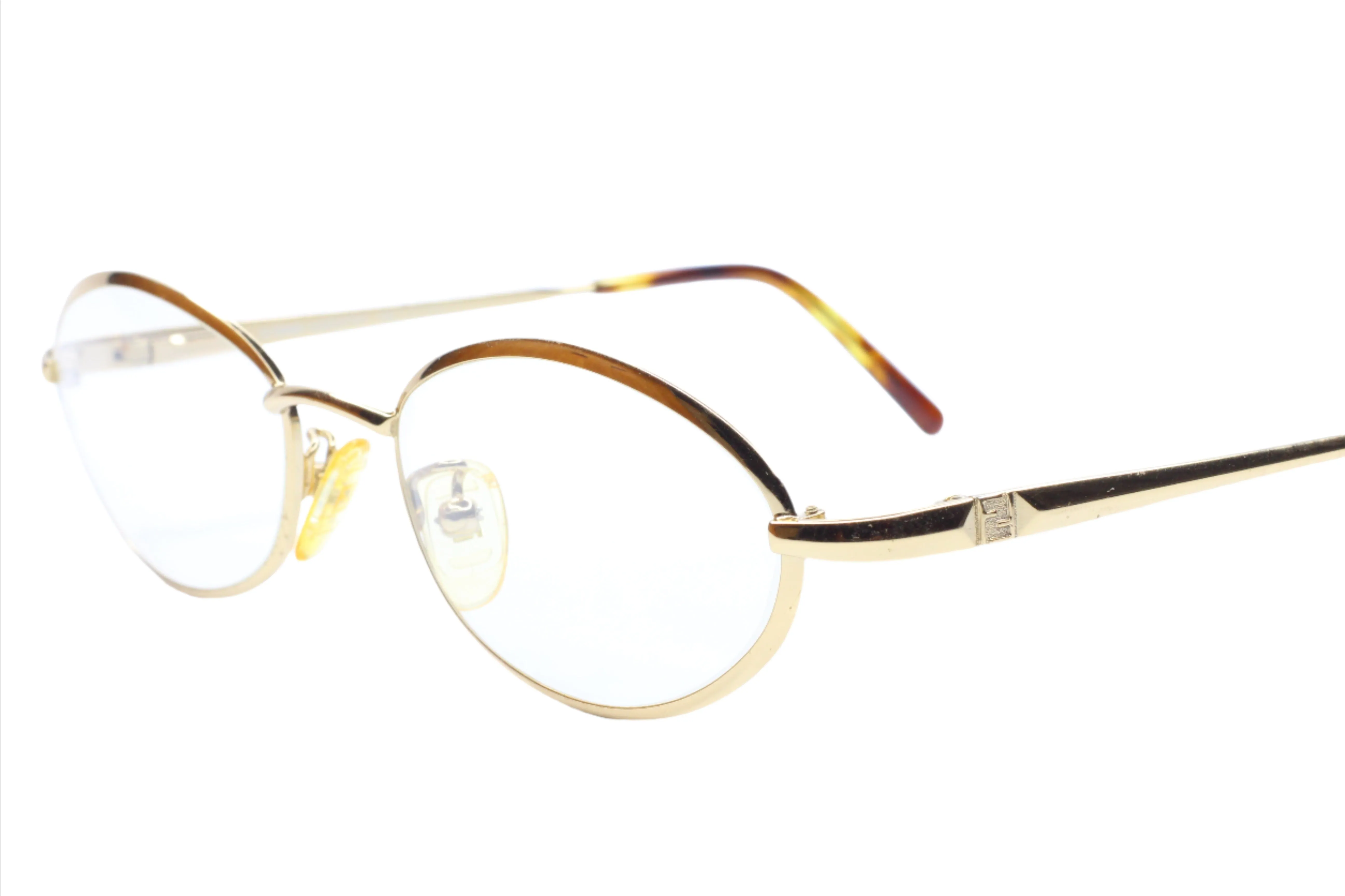Fendi FF76 Golden Glimmer Vintage Luxury Italy Eyeglasses