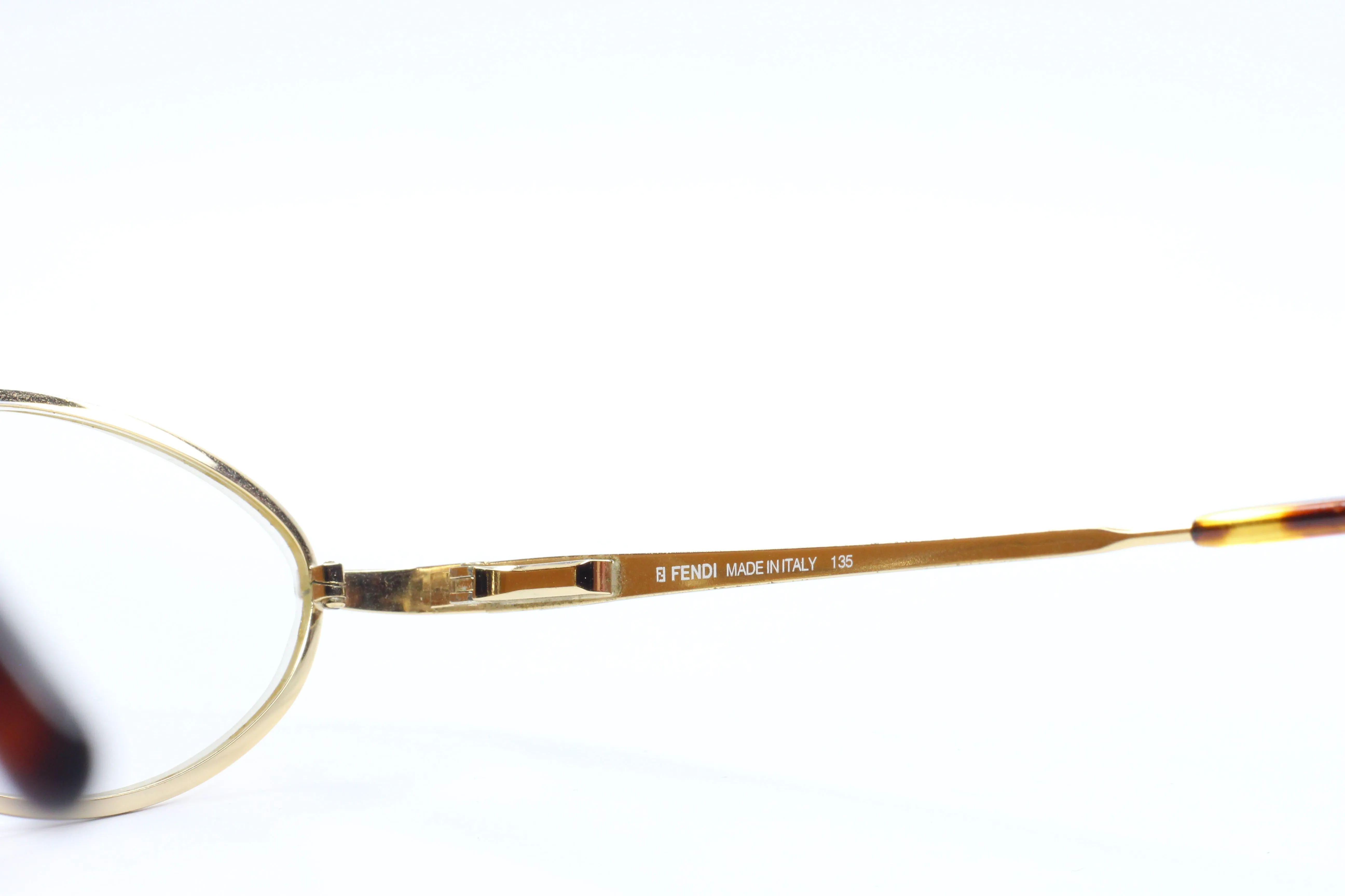 Fendi FF76 Golden Glimmer Vintage Luxury Italy Eyeglasses