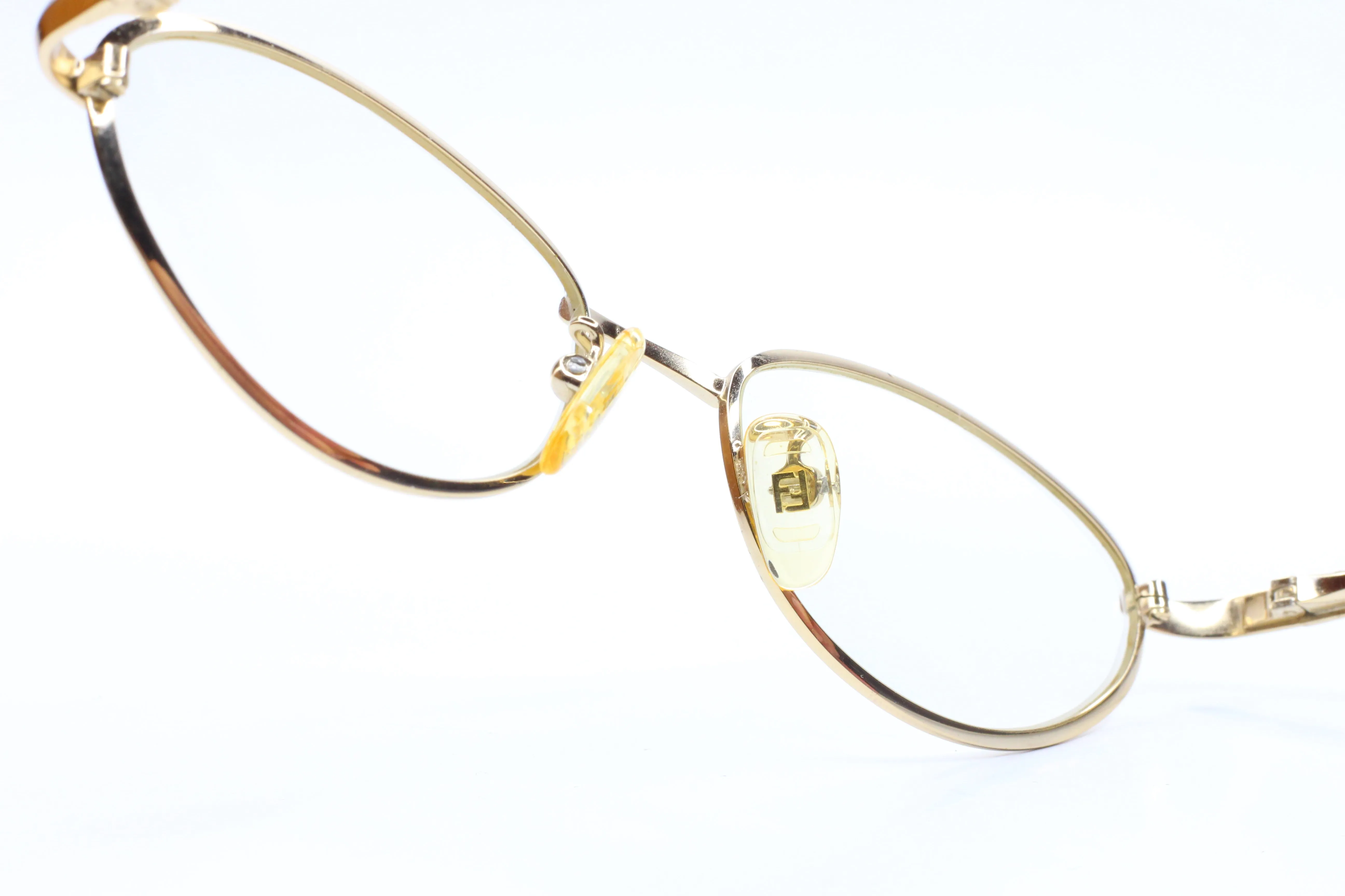 Fendi FF76 Golden Glimmer Vintage Luxury Italy Eyeglasses