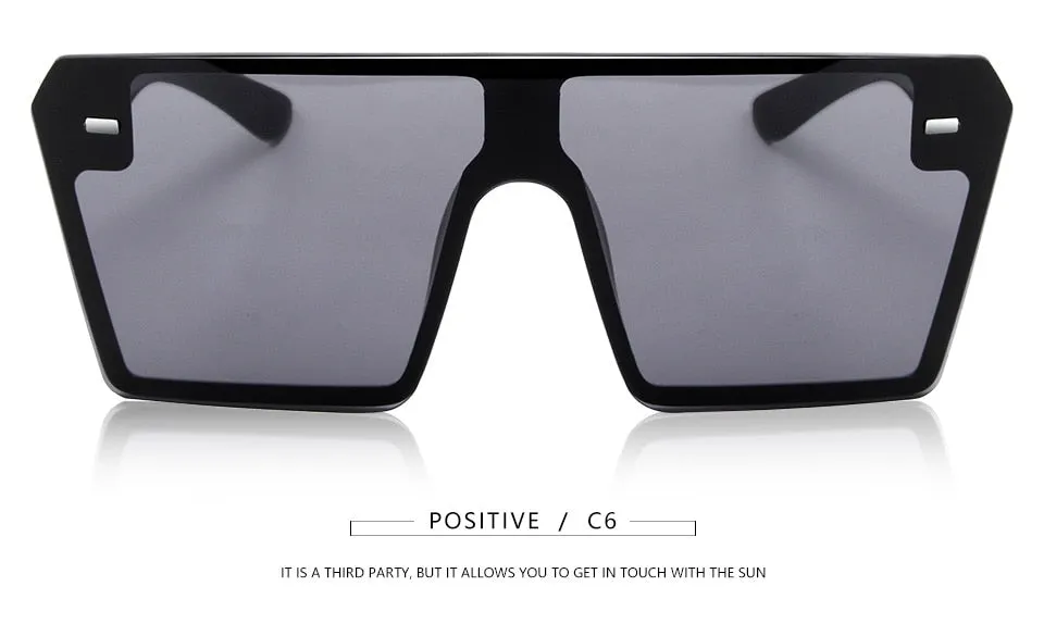Flat Top Oversize Square Sunglasses
