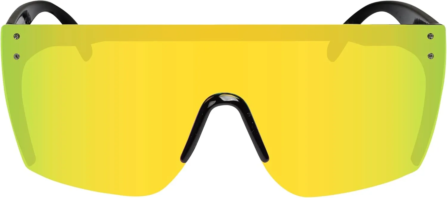 FLAWLESS EYEWEAR Rimless Oversized Sunglasses Retro Style Sunglasses for Men and Women Mirror Vision Glasses Flat Top Style
