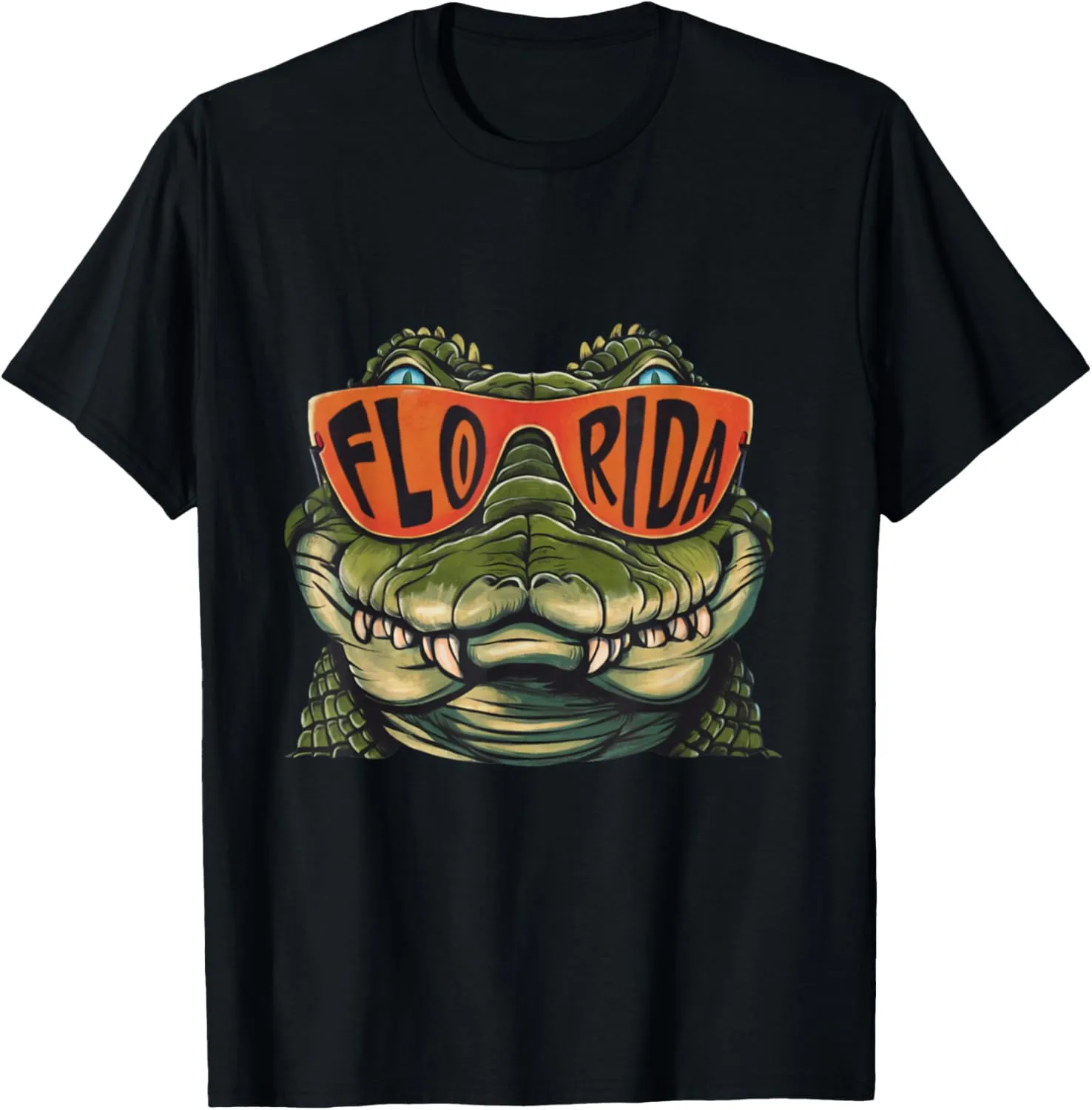 Florida Alligator Wearing Retro Style Sunglasses Animal Art T-Shirt