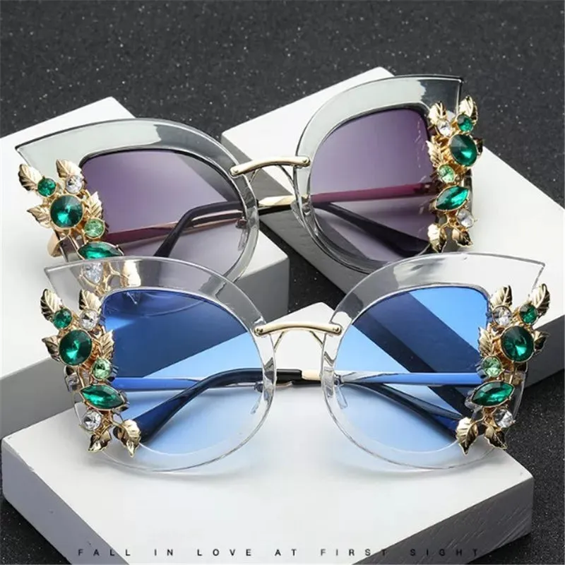 Flower Rhinestone Sunglas