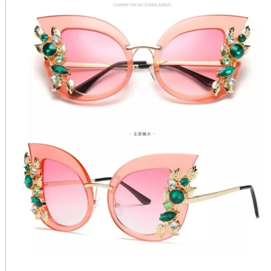 Flower Rhinestone Sunglas