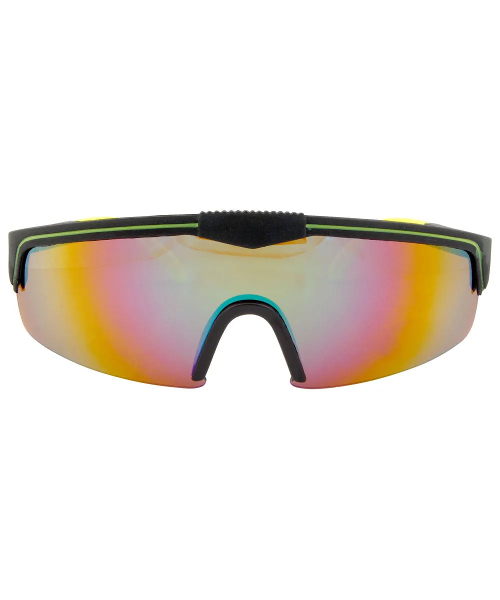 FONTAINE Black/Yellow Shield Sunglasses