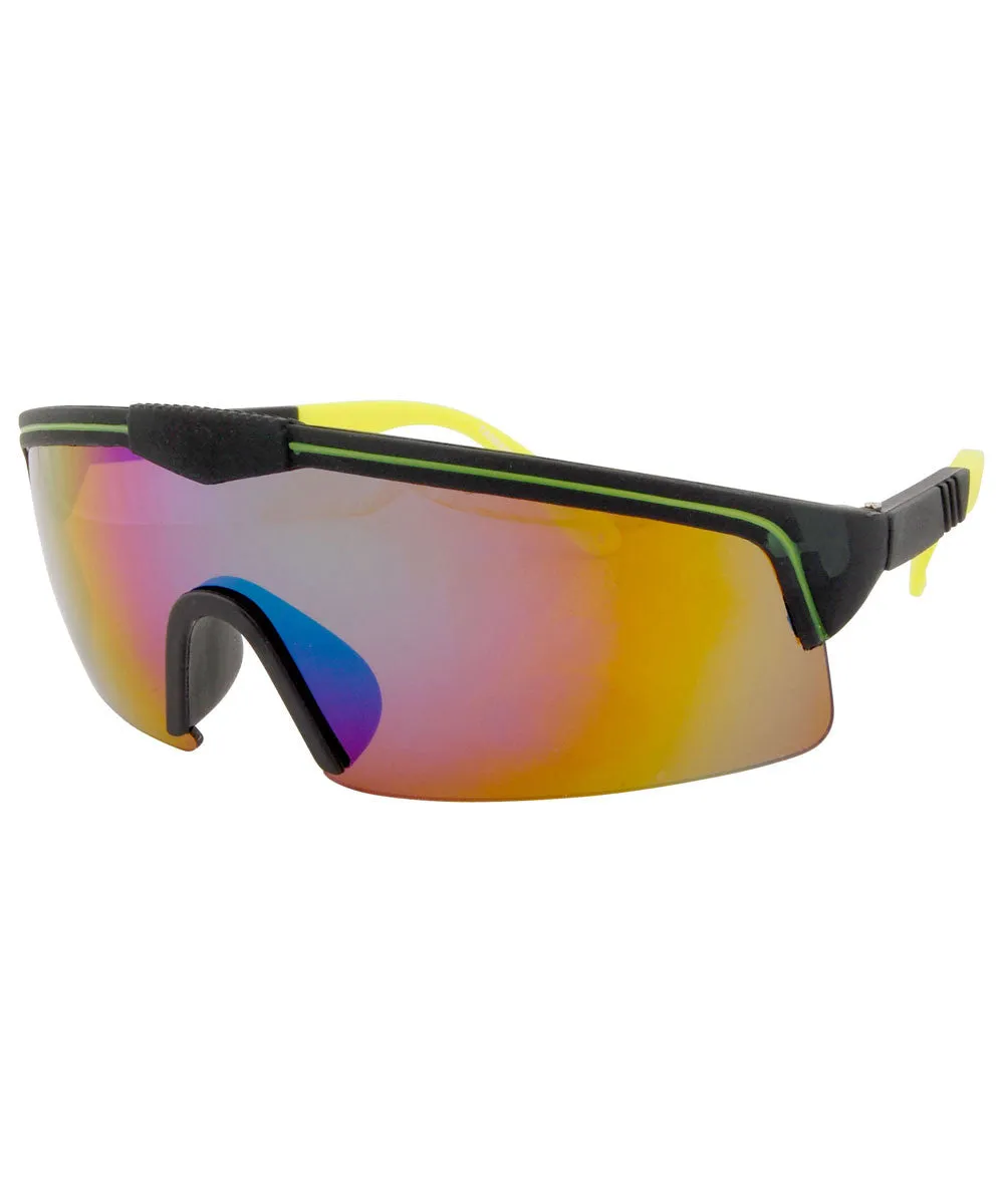 FONTAINE Black/Yellow Shield Sunglasses