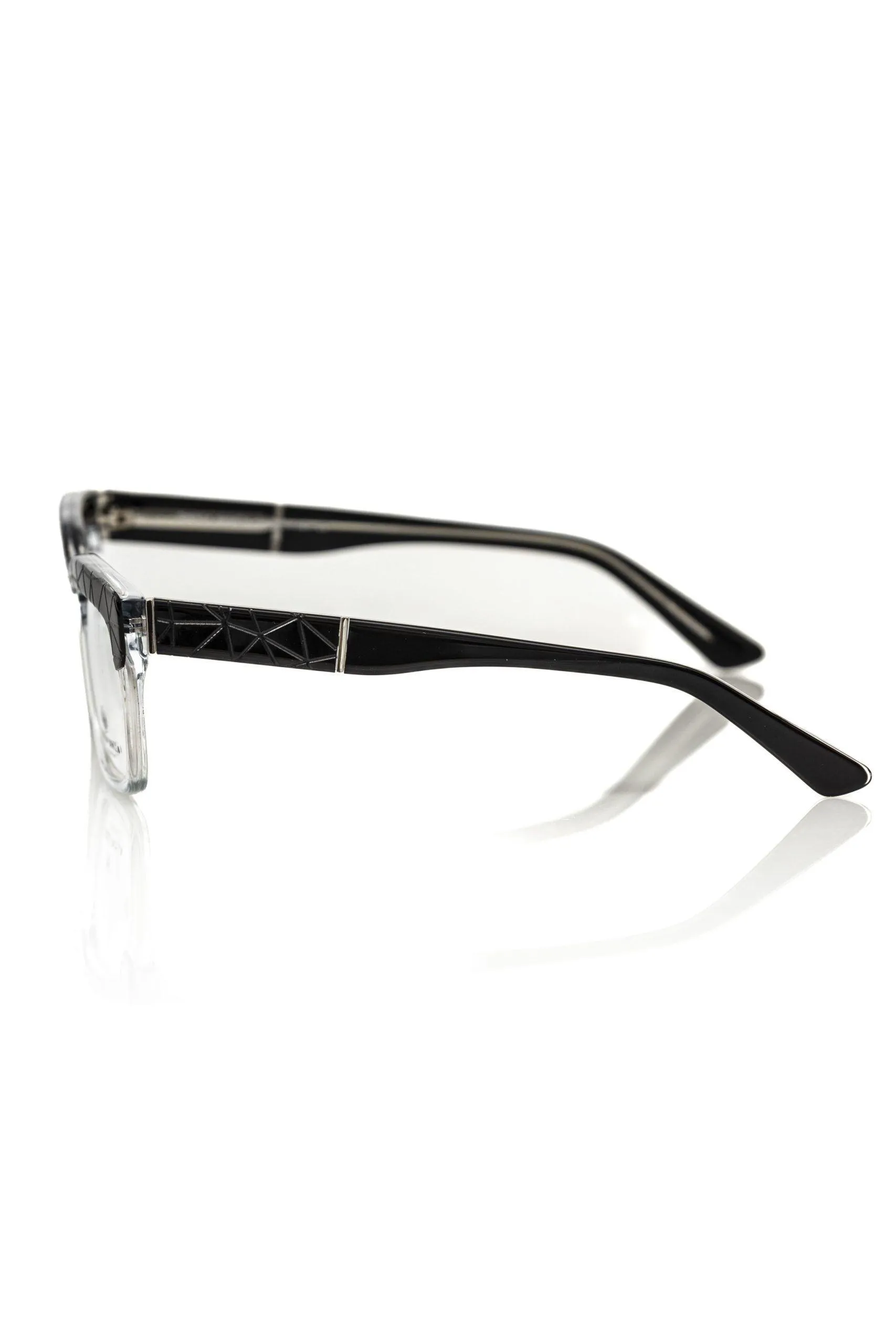Frankie Morello Geometric Clubmaster Eyeglasses with Transparent Detail