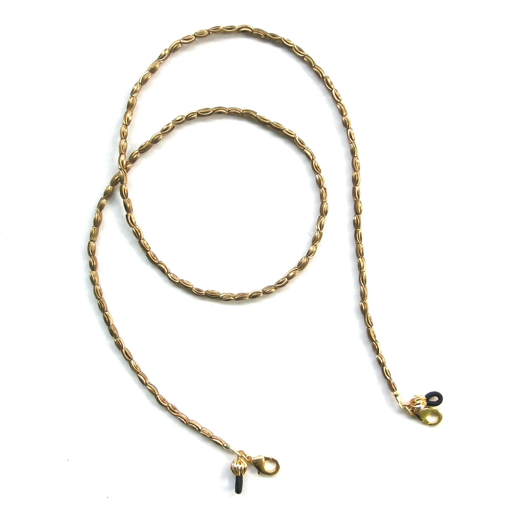 Fun Flair / 3-in-1 Chain - Eyelash Brass Beads