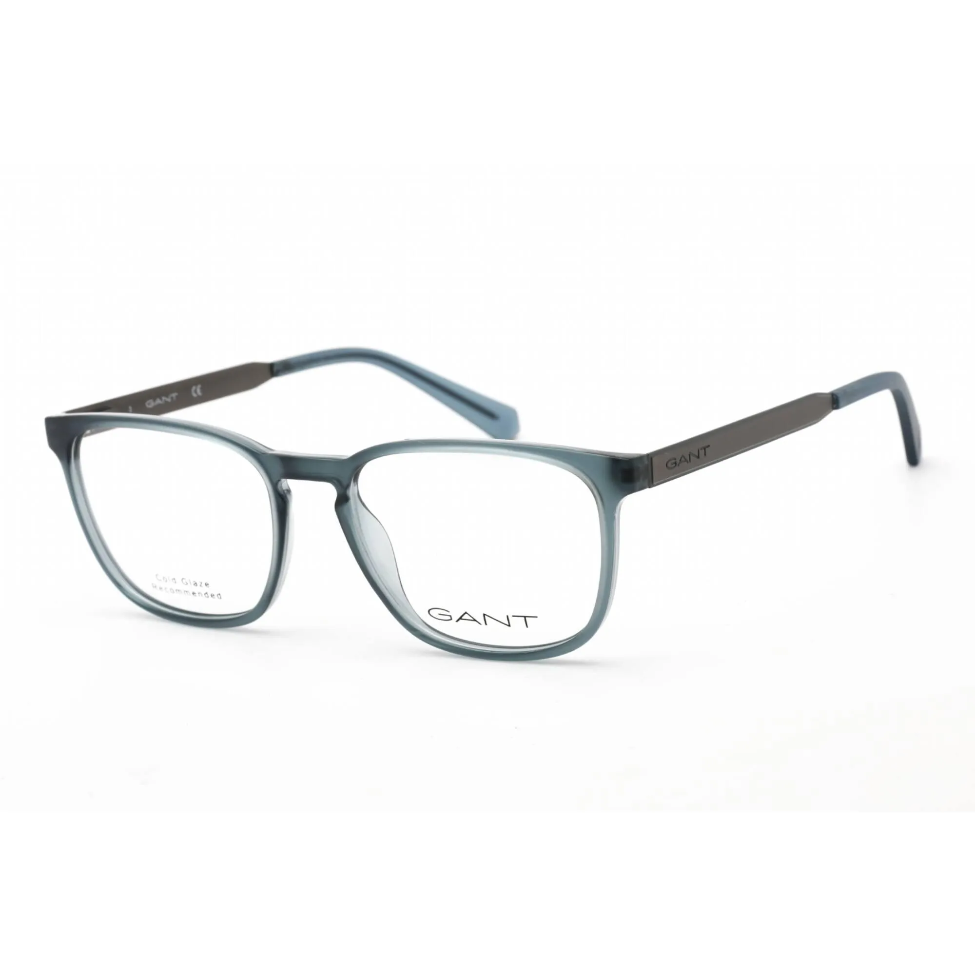Gant Men's Eyeglasses - Clear Demo Lens Full Rim Blue Rectangular Frame | GA3217 092