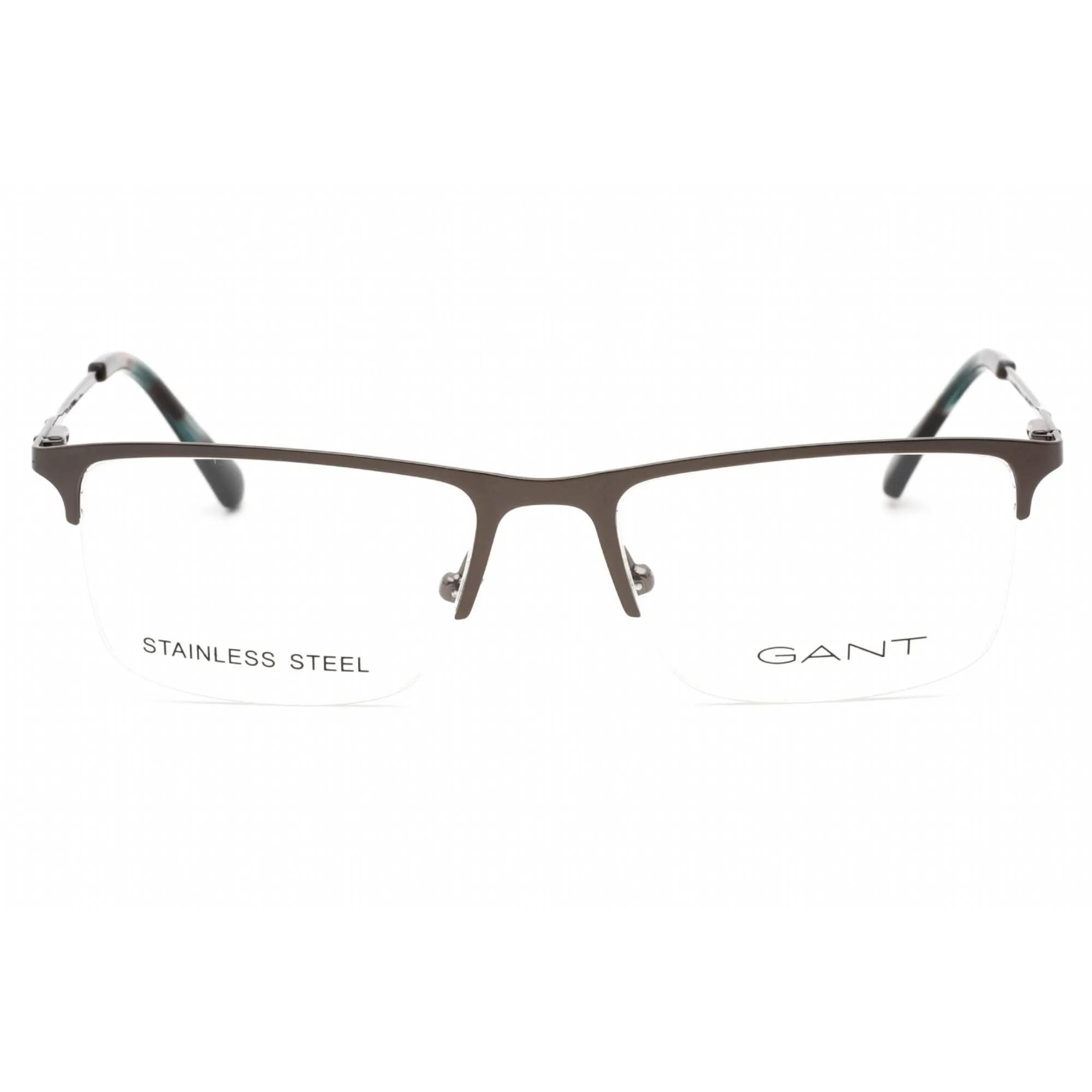 Gant Men's Eyeglasses - Matte Gunmetal Metal Rectangular 53 mm Frame | GA3243 009