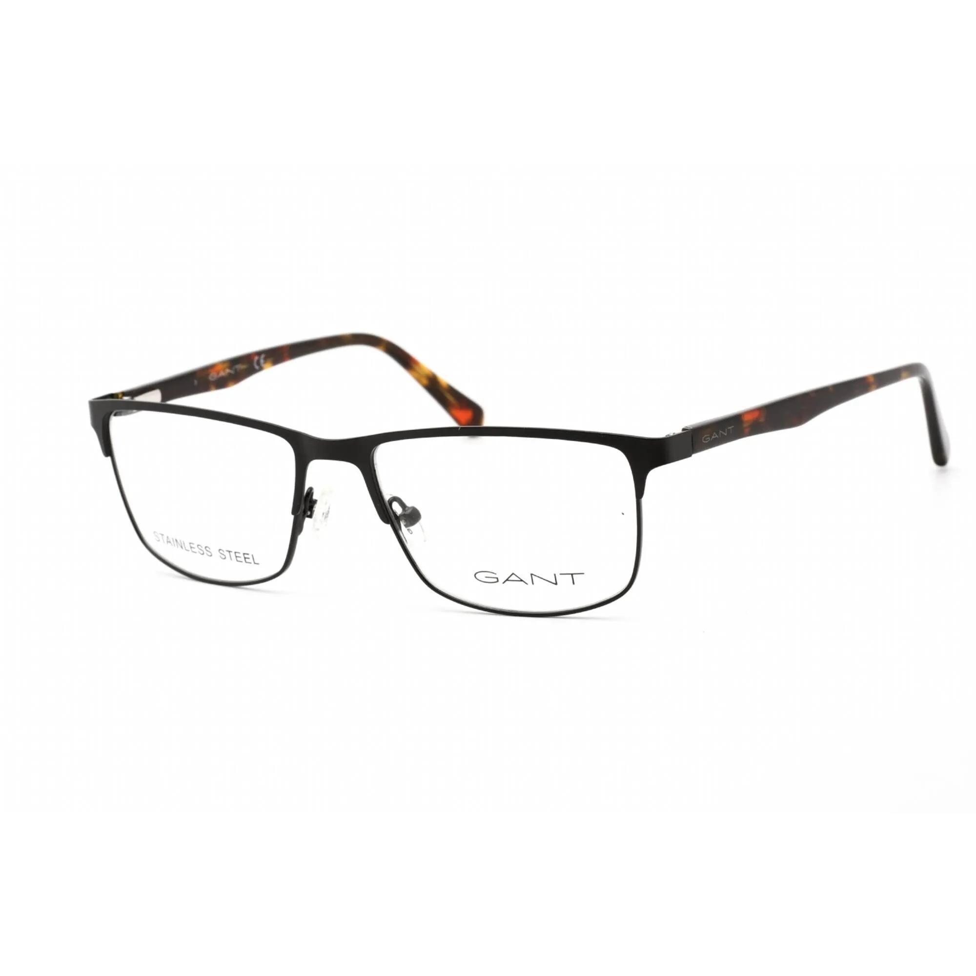 Gant Women's Eyeglasses - Matte Black/Havana Rectangular Metal Frame | GA3226 002