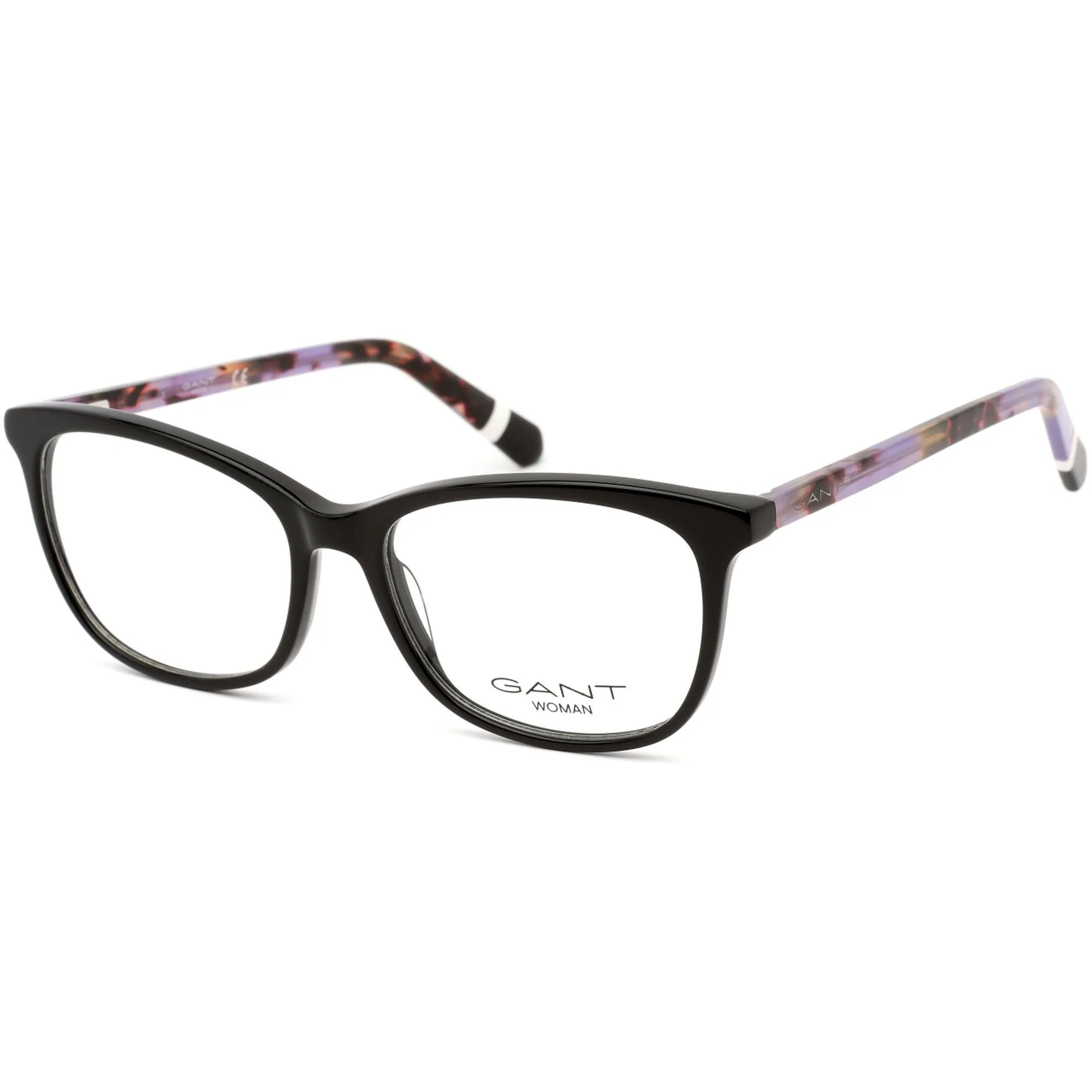 Gant Women's Eyeglasses - Shiny Black/Violet Havana Rectangular Frame | GA4117 001